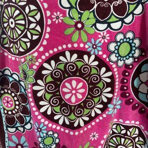 Vera Bradley Plush Pink Floral Beach Towel Great Colors 60” X 32” Retired Color